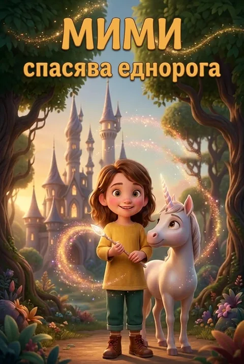 Корица на персонализираната книжка с името Мими на заглавието